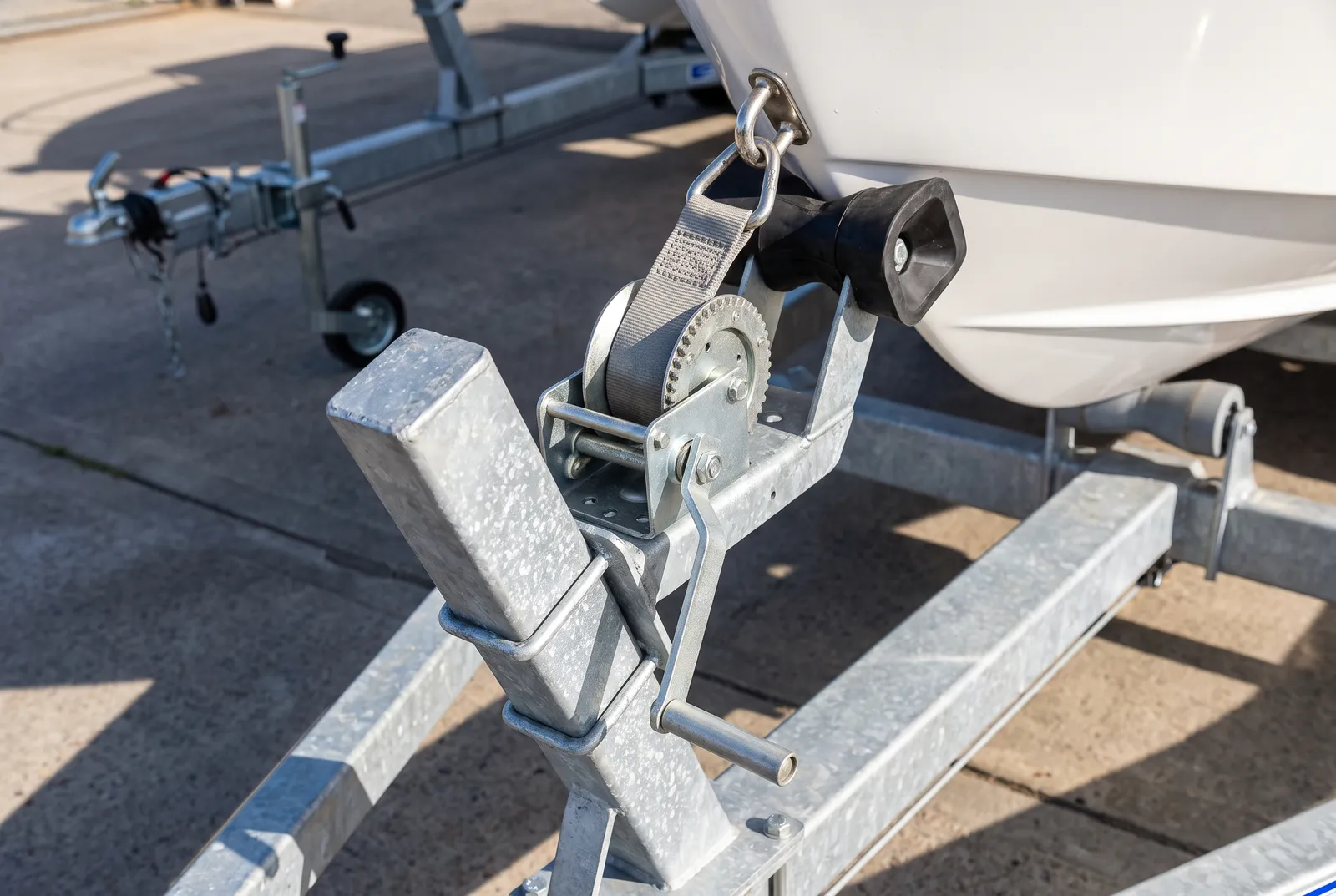 Detail van een Bayliner Op de trailer
