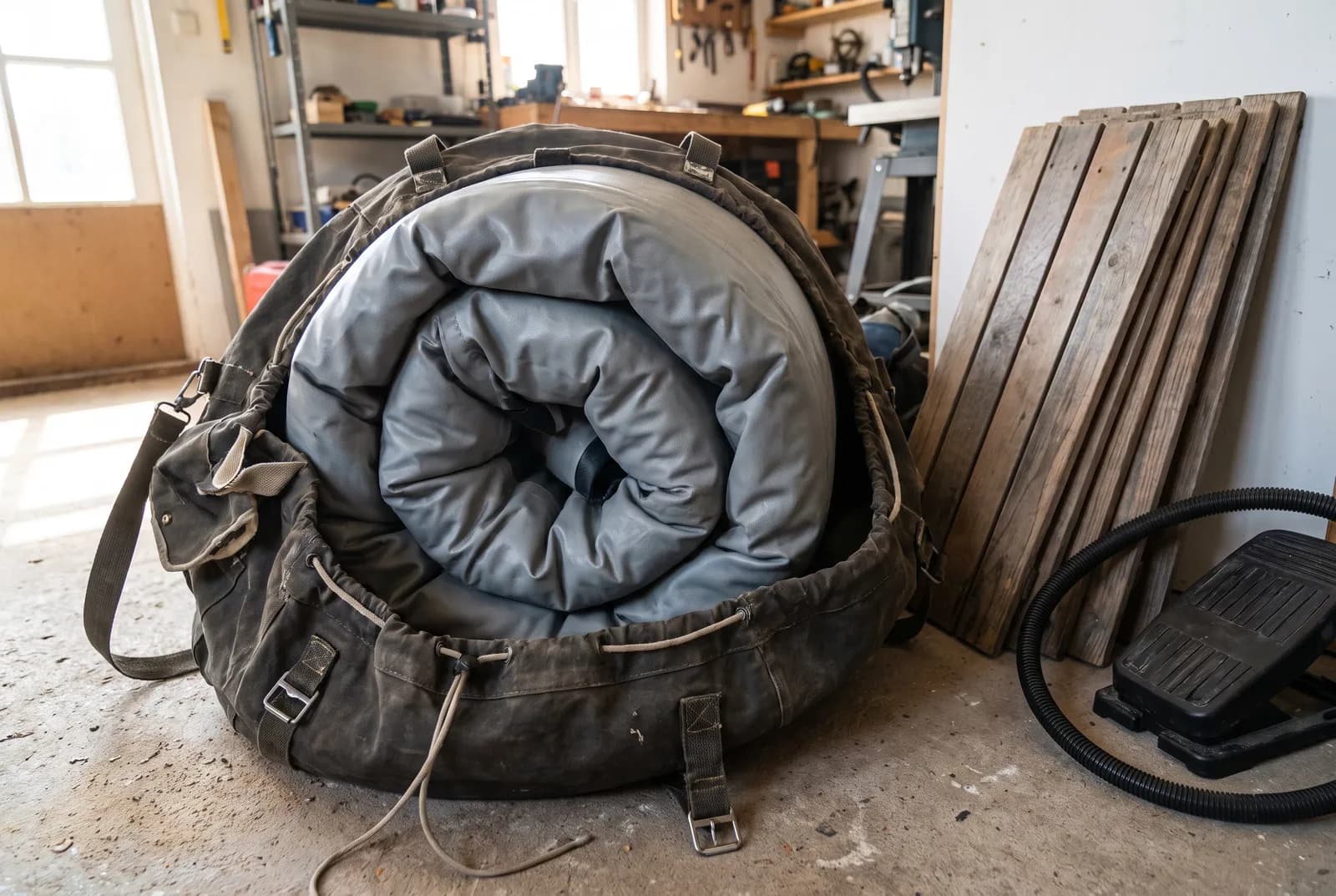 Detail van een Rubberboot en RIB Opvouwbare rubberboot
