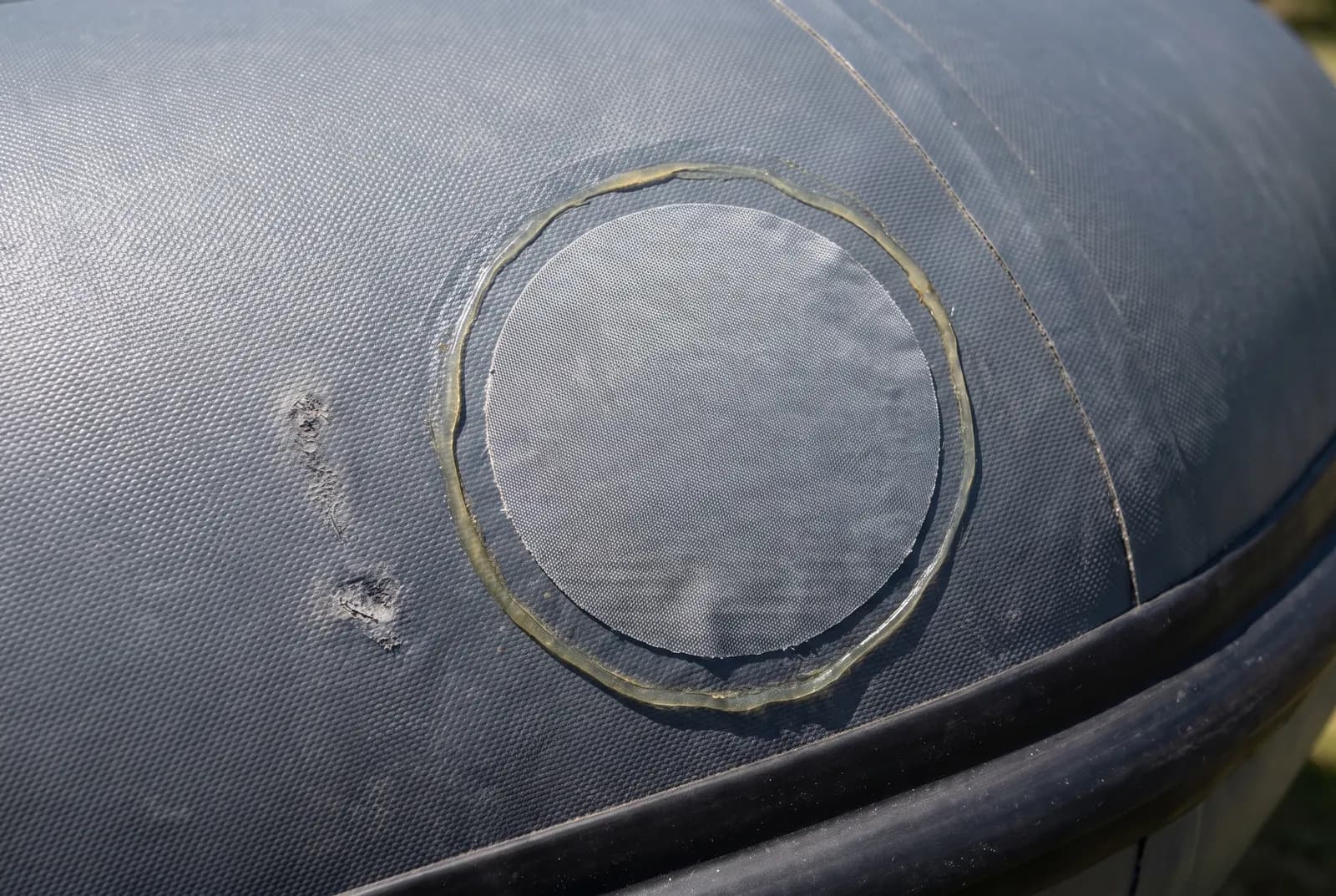 Detail van een Rubberboot en RIB De tubes