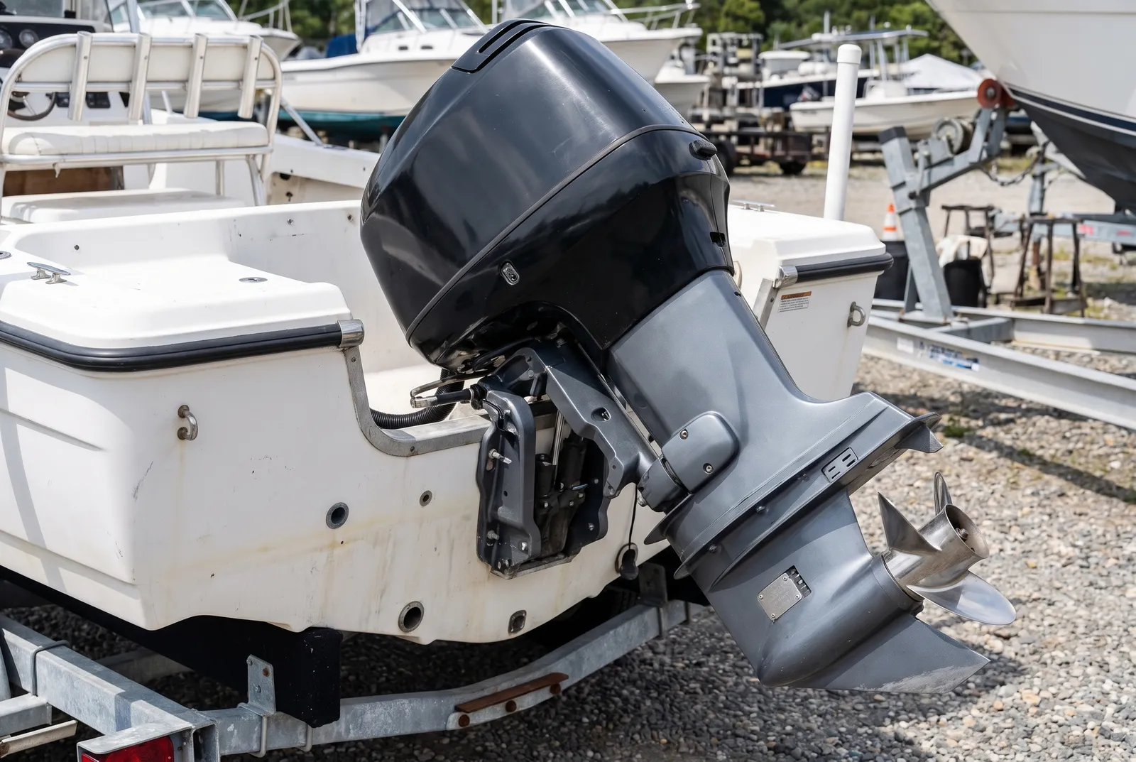 Detail van een Boston Whaler