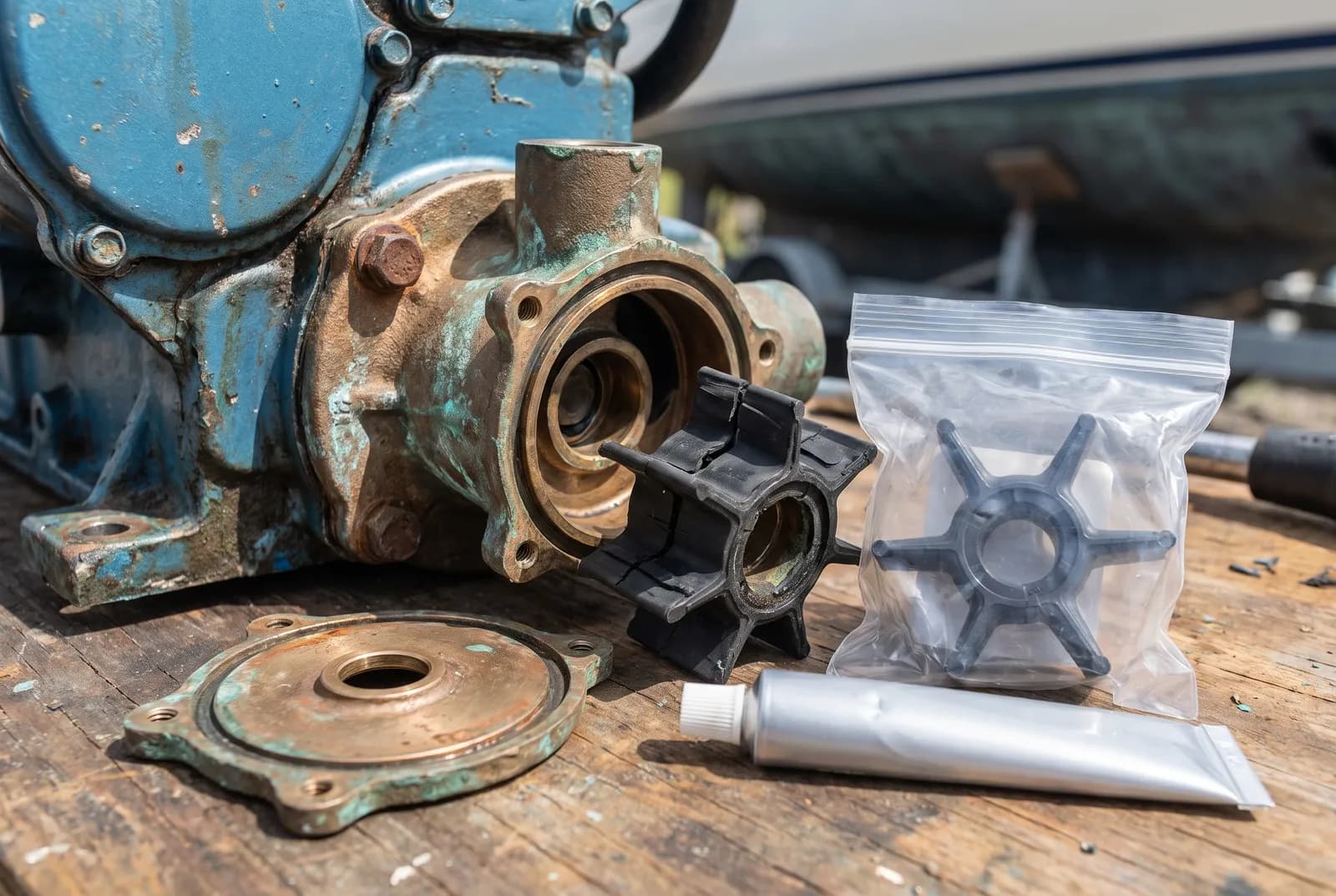 Detail van een MasterCraft Onderhoud en uren